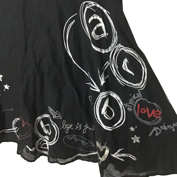 Desigual Black Embroidered Skirt - Picture 8 of 10
